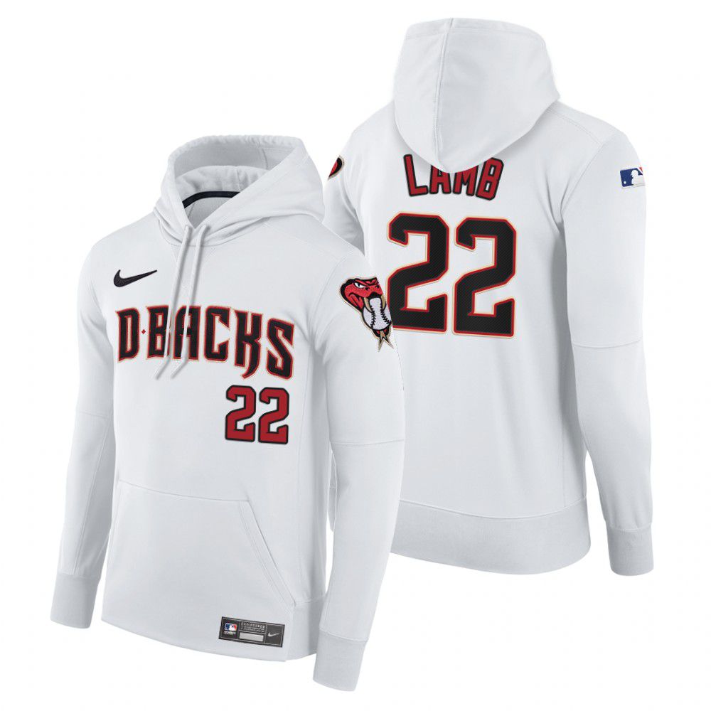 Men Arizona Diamondback #22 Lamb white home hoodie 2021 MLB Nike Jerseys->arizona diamondback->MLB Jersey